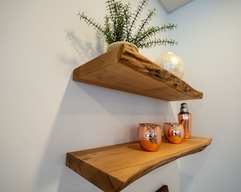 Rustic Live Edge Floating Shelf/shelves | Pantry shelves | Bathroom & Kitchen Shelf/shelves | Book Shelf | Wood Shelf Shelves | Maple