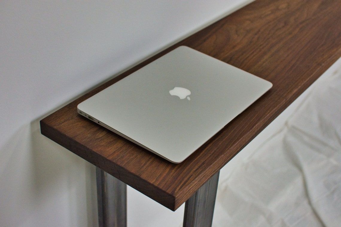 Narrow Desk Modern Small Desk Desk With Metal Legs Skinny Etsy