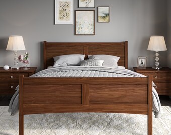 Bennington Walnut Bedframe, Custom Made, Twin, Full, Queen, King