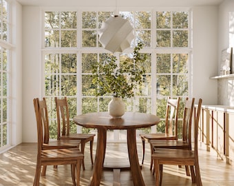 The Quinn Oval Walnut Dining Table, Wooden Dining Table, Oval Kitchen Table, Oval Family Table, Table with Wooden Base, Rounded Dining Table