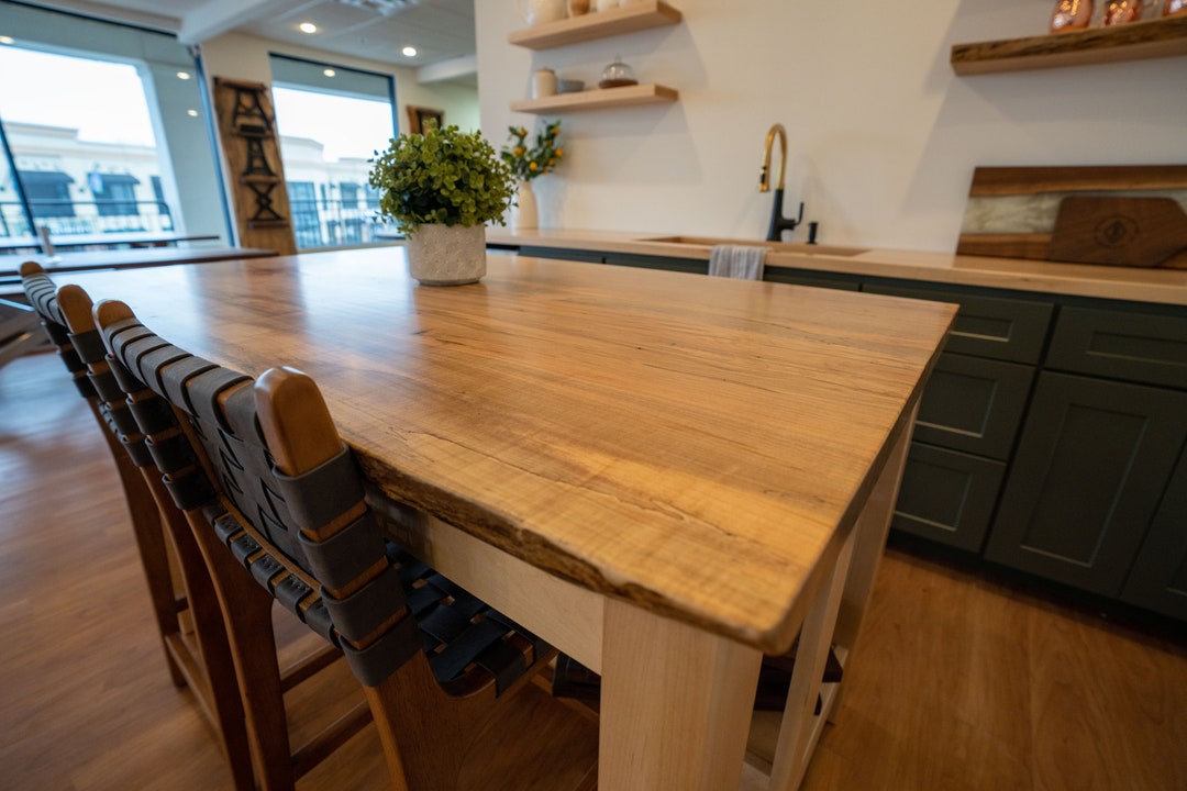 Live Edge Kitchen Island, Wooden Island, Live Edge Wood Kitchen Island