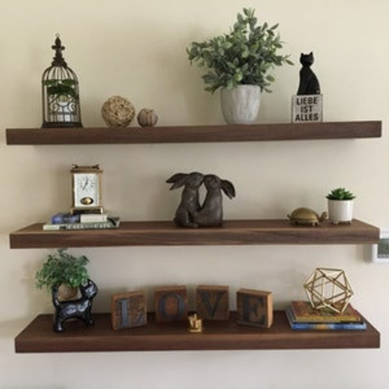 Heavy Duty Wall Shelves Deep Floating Shelves Solid Wood Etsy