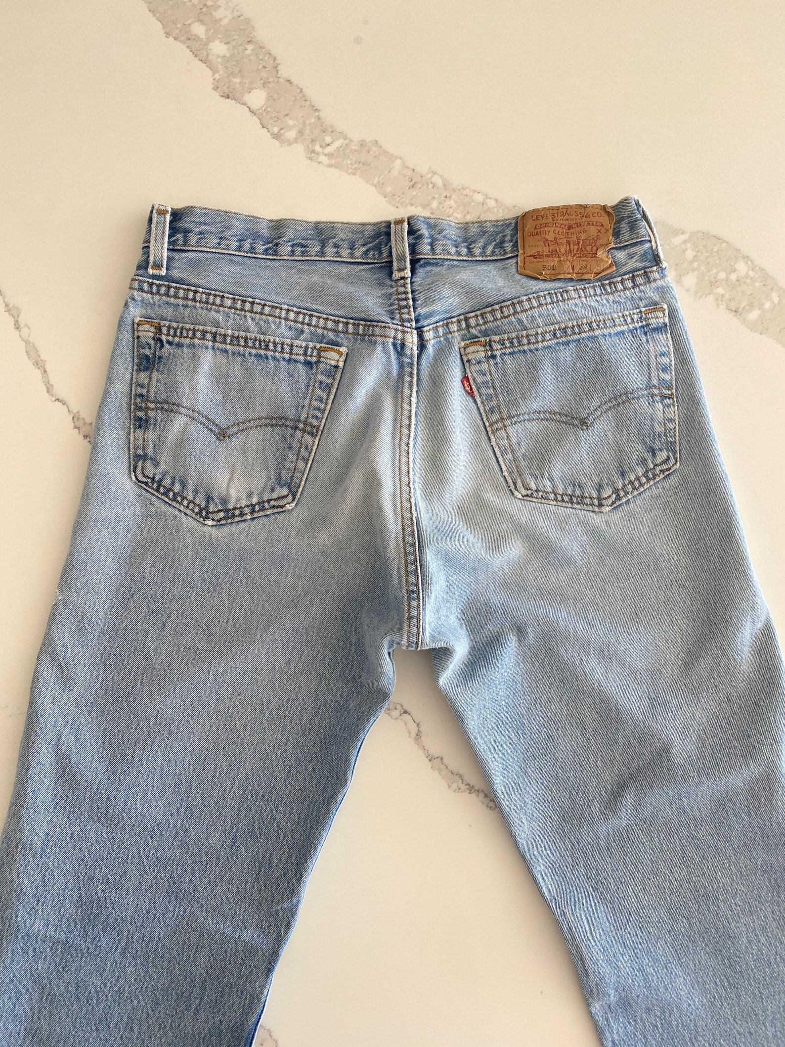 Vtg Levis 501 light wash jeans 30 | Etsy