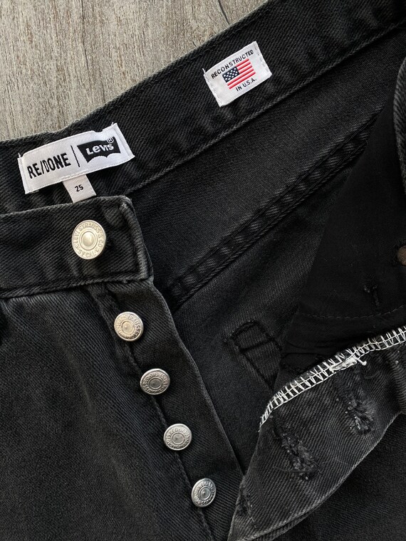 Vtg Levi’s 501 Re/Done Black Shorts 25 - image 4