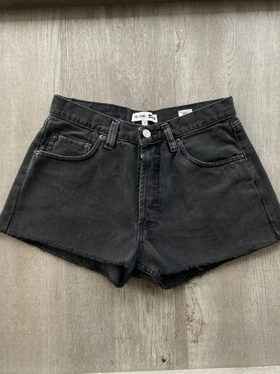 Vtg Levi’s 501 Re/Done Black Shorts 25 - image 3