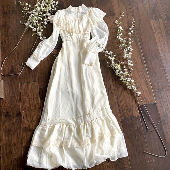 Gunne Sax VTG 70’s Prairie Victorian Wedding Dress
