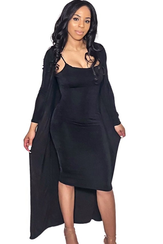 midi dress and duster