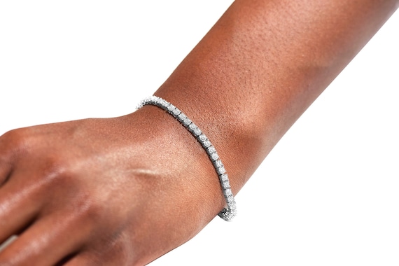 Dazzling Shiny 5-line Japanese Platinum Bracelet for Women with Diamon