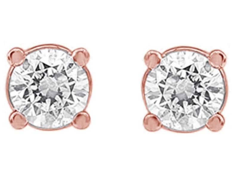 4 Prong Earrings For Women Kids Babies 14KT White Gold Round Diamond Accent Earrings
