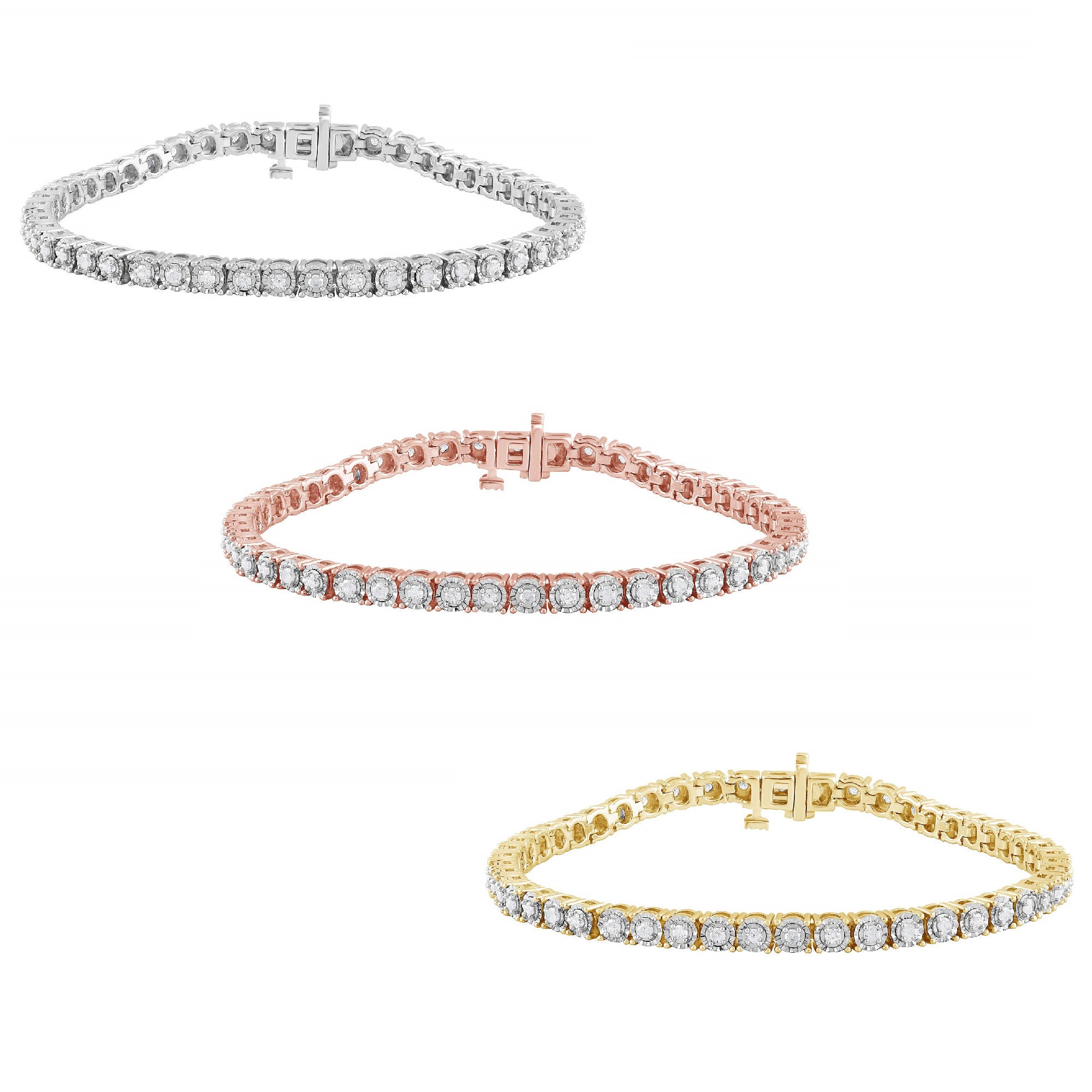 14K White Gold Diamond Chain Tennis Bracelet | Canada