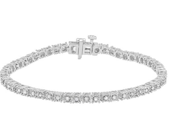 Amazon.com: AGS Certified 2 ct tw REAL Diamond Tennis Bracelet in 14K White  Gold 7 inches: Clothing, Shoes & Jewelry