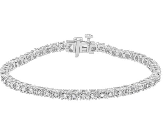 Amazon.com: AGS Certified 2 ct tw REAL Diamond Tennis Bracelet in 14K White  Gold 7 inches: Clothing, Shoes & Jewelry