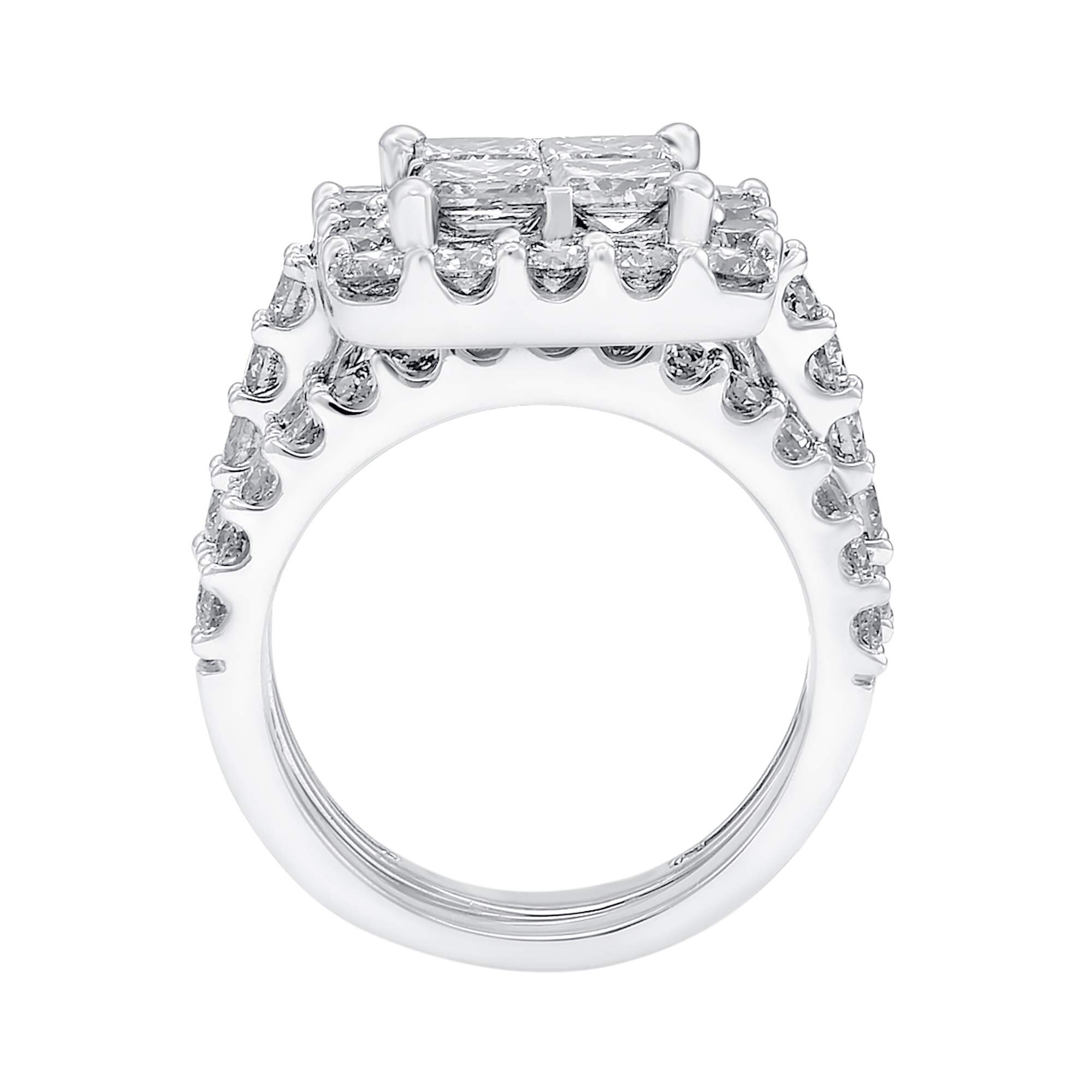 3 Carat Diamond Engagement Ring Round Cut Ring Princess Cut Etsy