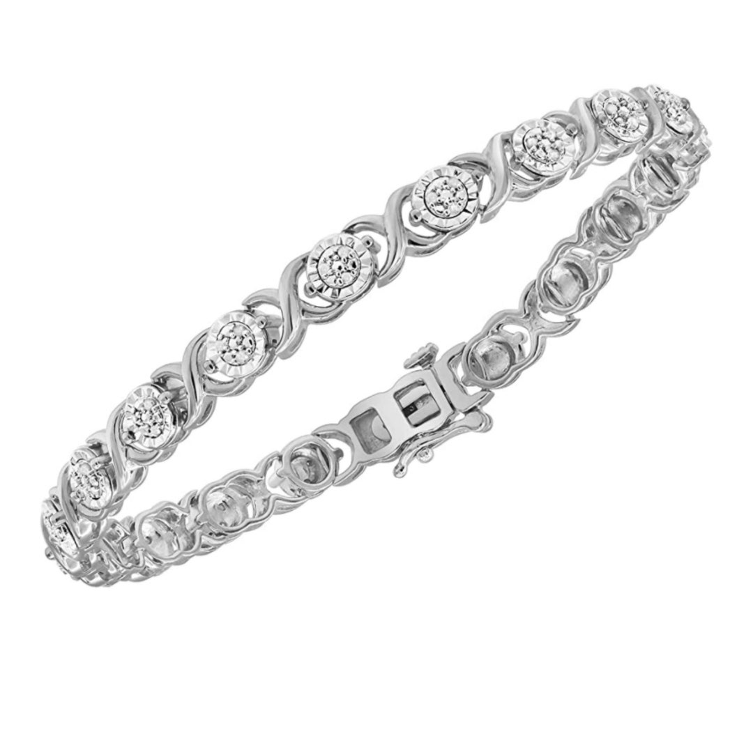 1/4 CT Sterling Silver ProngSet Miracle Plated X and O Etsy France