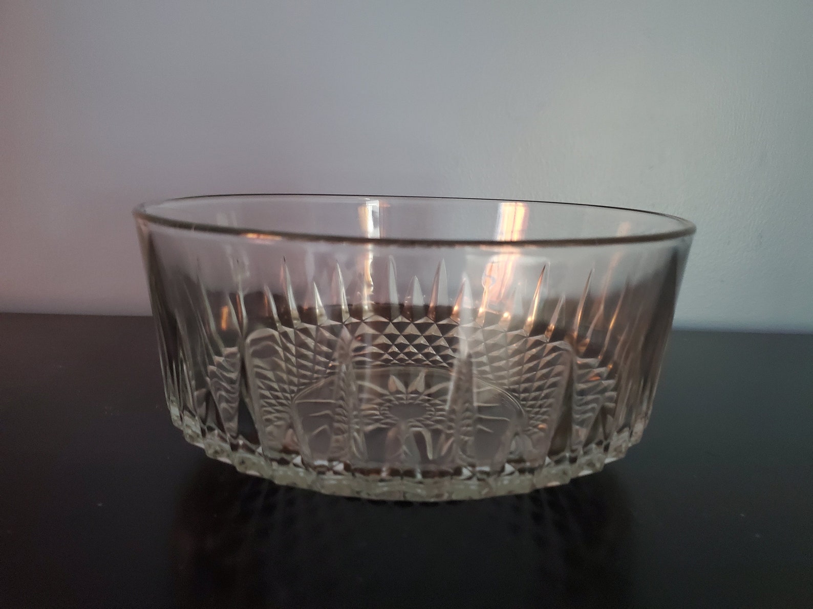 Vintage Arcoroc France Crystal Starburst Gran Glass Serving Etsy