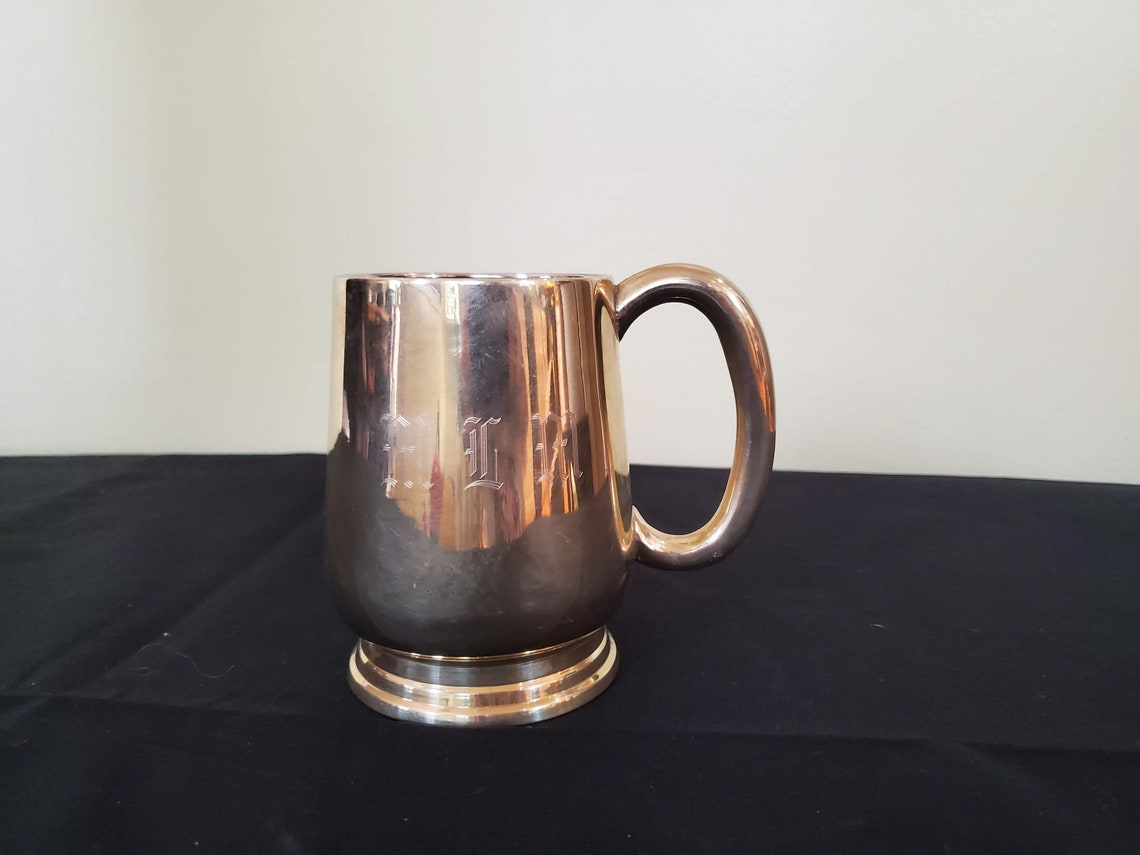 Vintage Solid Mug Brass With M G M Monogramed/ India Etsy