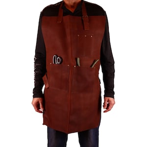 TRUTUCH Leather Work Apron | BBQ Apron | Cooking Apron  | Blacksmith Apron | Barber Apron | Woodwork Aprons | Carpenter, Chef | Welding