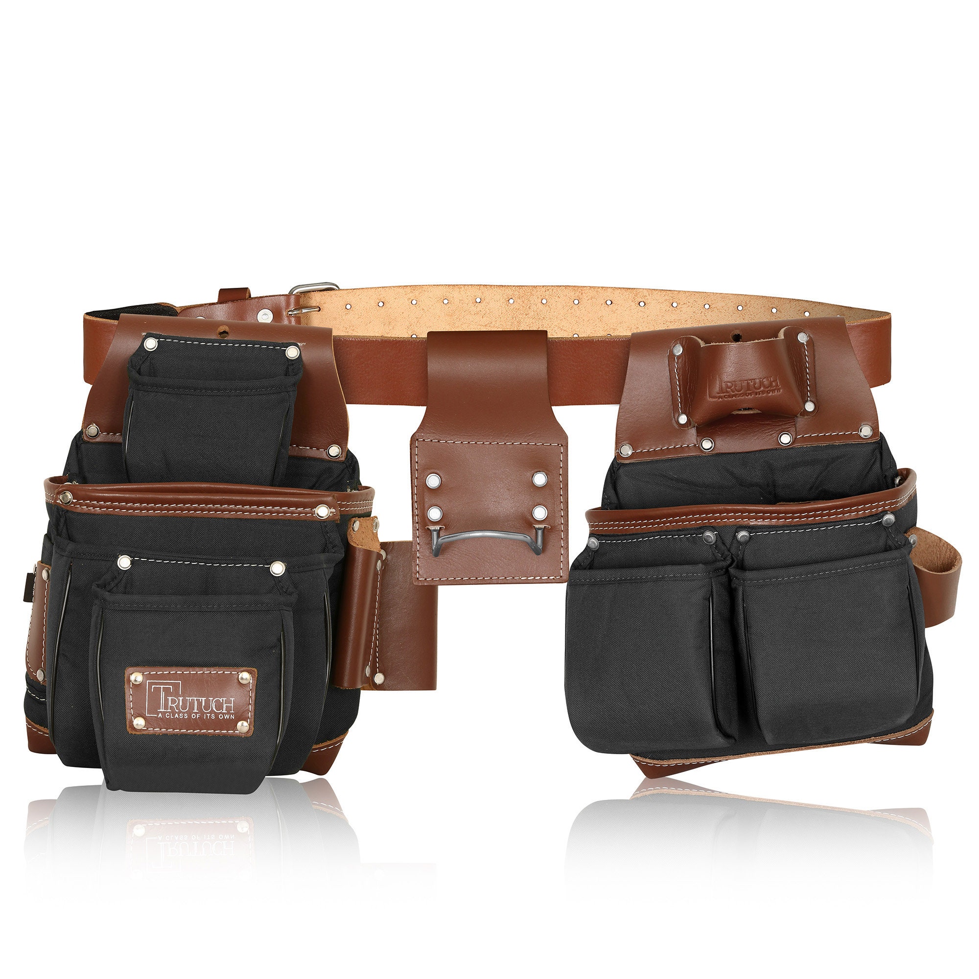 Leather & Nylon Tool Belt with Pocket Suspender, Carpenter Tool Belt –  TRUTUCH