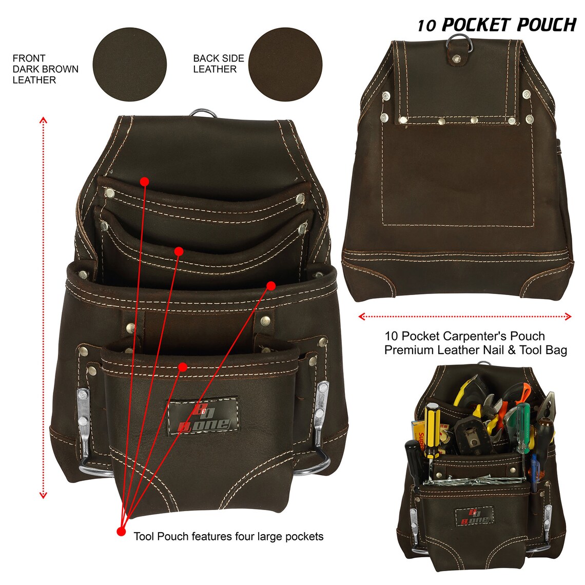 Leather Carpenter tool Pouch Heavy Duty Tool Pouch Bag 10 Etsy