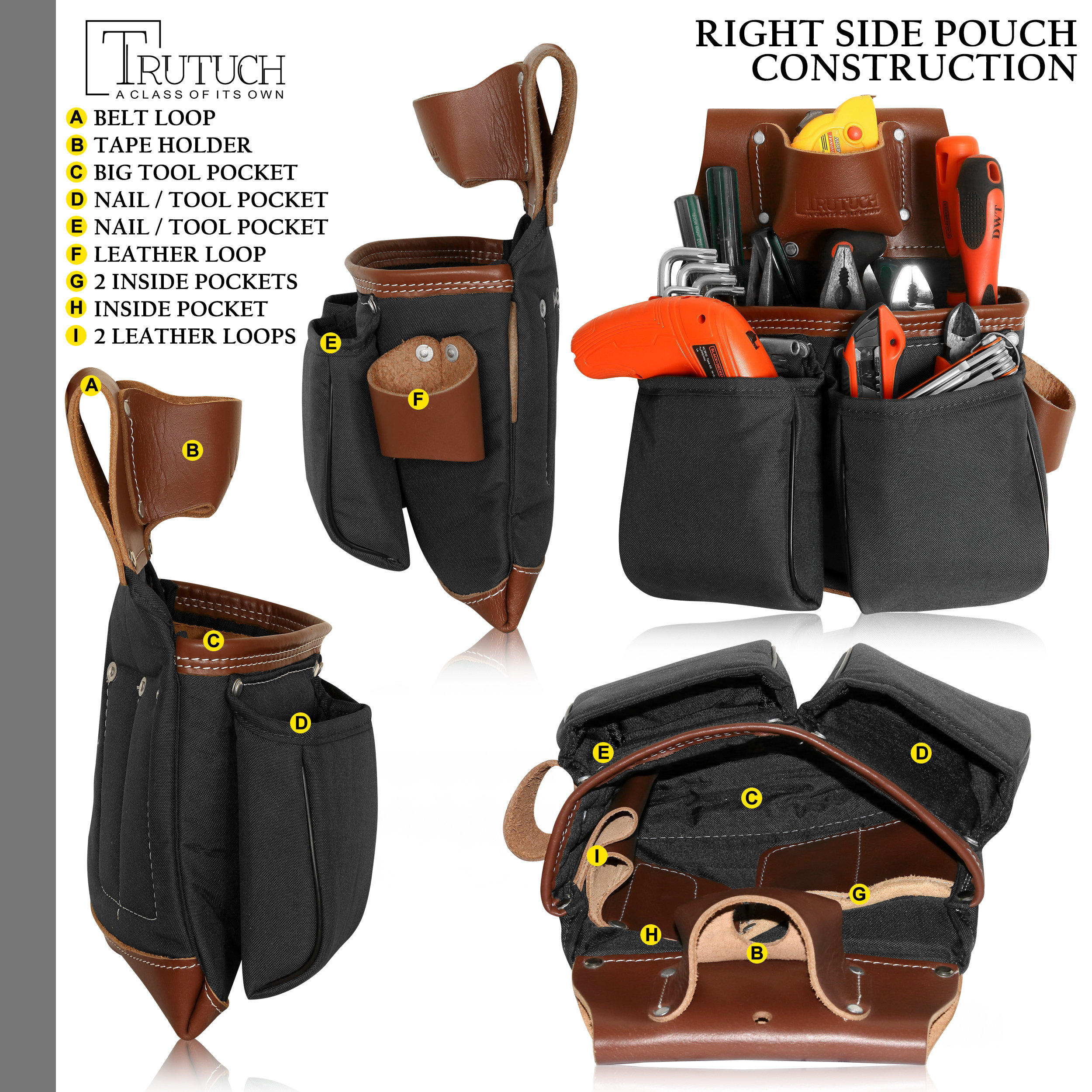 Leather Work Tool Belt, Tool Pouch Belt, Work Belt, Tool Bag Belt. – TRUTUCH