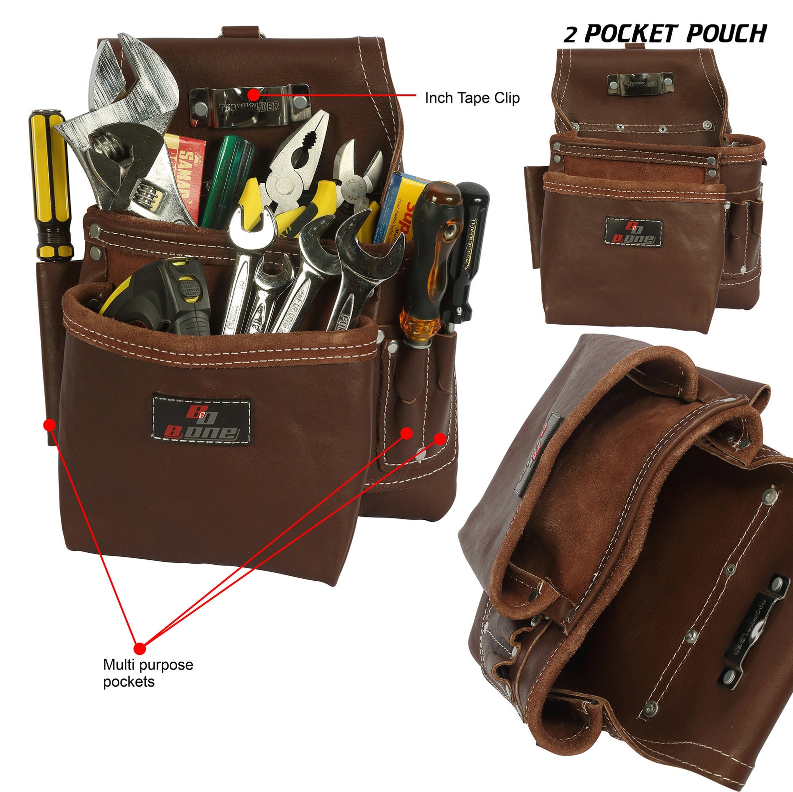 Genuine Grain Leather Carpenter Tool Pouch Bag Belt Tool Rig Etsy