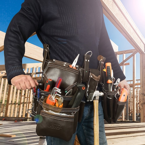 Tool Belt PROLOCK 4-Pocket Electrician Tool Pouch With Tape Chain