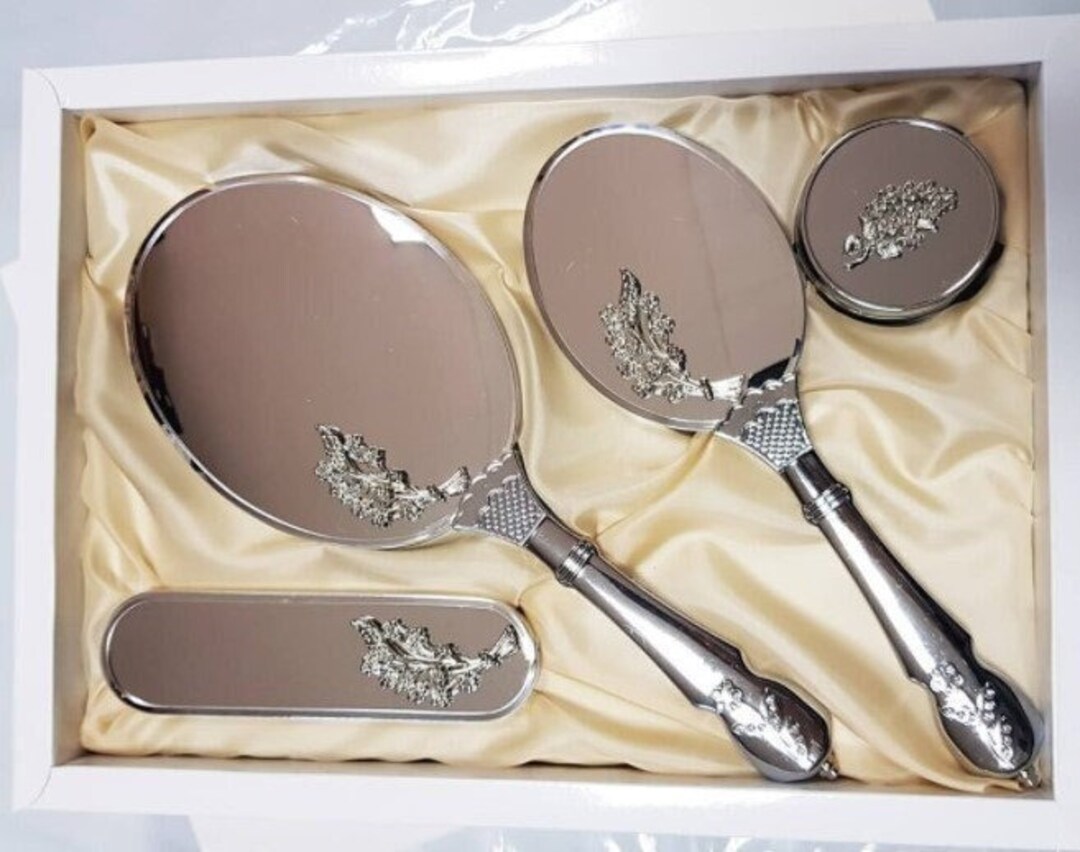 Luxury Mirror Comb and Brush Set Gold Makeup Set Gift Set Etsy