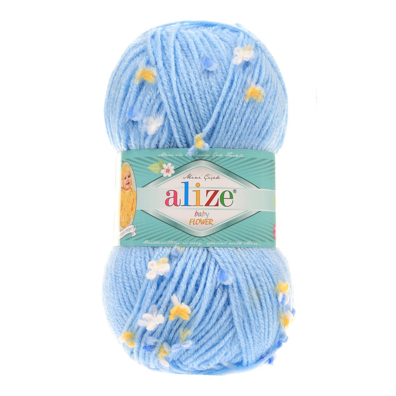 Alize Baby Flower Yarn Crochet Yarnacrylic Knitting Etsy