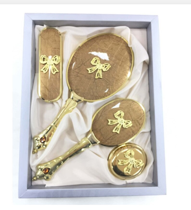 Dressing Tablehand Mirror Brush and Comb Set4 Piece Brush Etsy