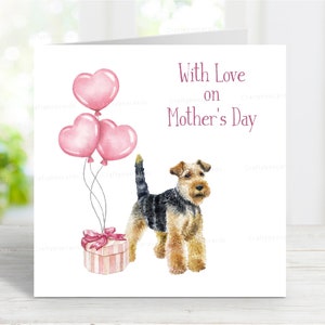 Mutter-Tageskarte Welsh Terrier, lustige Hundegruß-Karte, 6 "x 6", innen leer