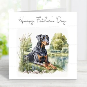 Dobermann Vatertagskarte, alles Gute zum Vatertag Hund Grußkarte, 6 "x 6"