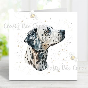 Tarjeta de dálmata, hermosa tarjeta de felicitación para cualquier ocasión, cumpleaños, agradecimiento, recuperación, condolencias, pérdida de mascota, 6" x 6"