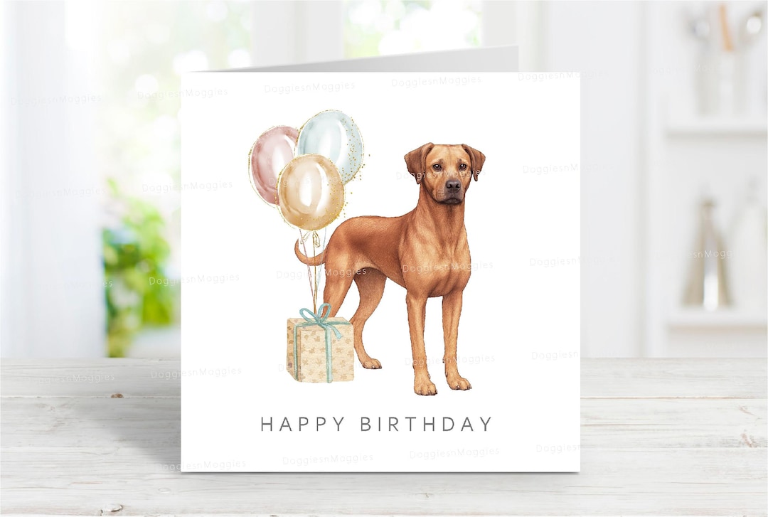 Rhodesian Ridgeback Birthday Rhodesian Ridgeback Birthday Card, Fun Dog Greetings Card, Lovely ...