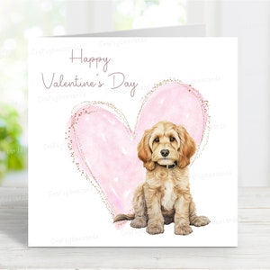 Cockapoo-valentijnskaart, schattige hondwenskaart, 6 x 6 inch