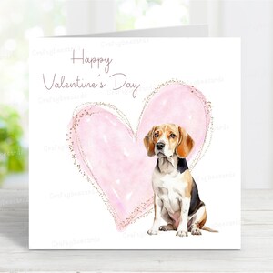 Beagle-valentijnskaart, schattige hondwenskaart, 6 x 6 inch