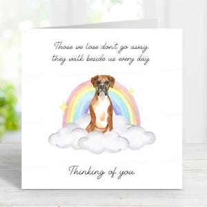 Boxer Sympathy Card - Dog Thinking of You Card - Sentimental Dog Loss Quote - Rainbow Bridge Dog Card - 6" x 6"