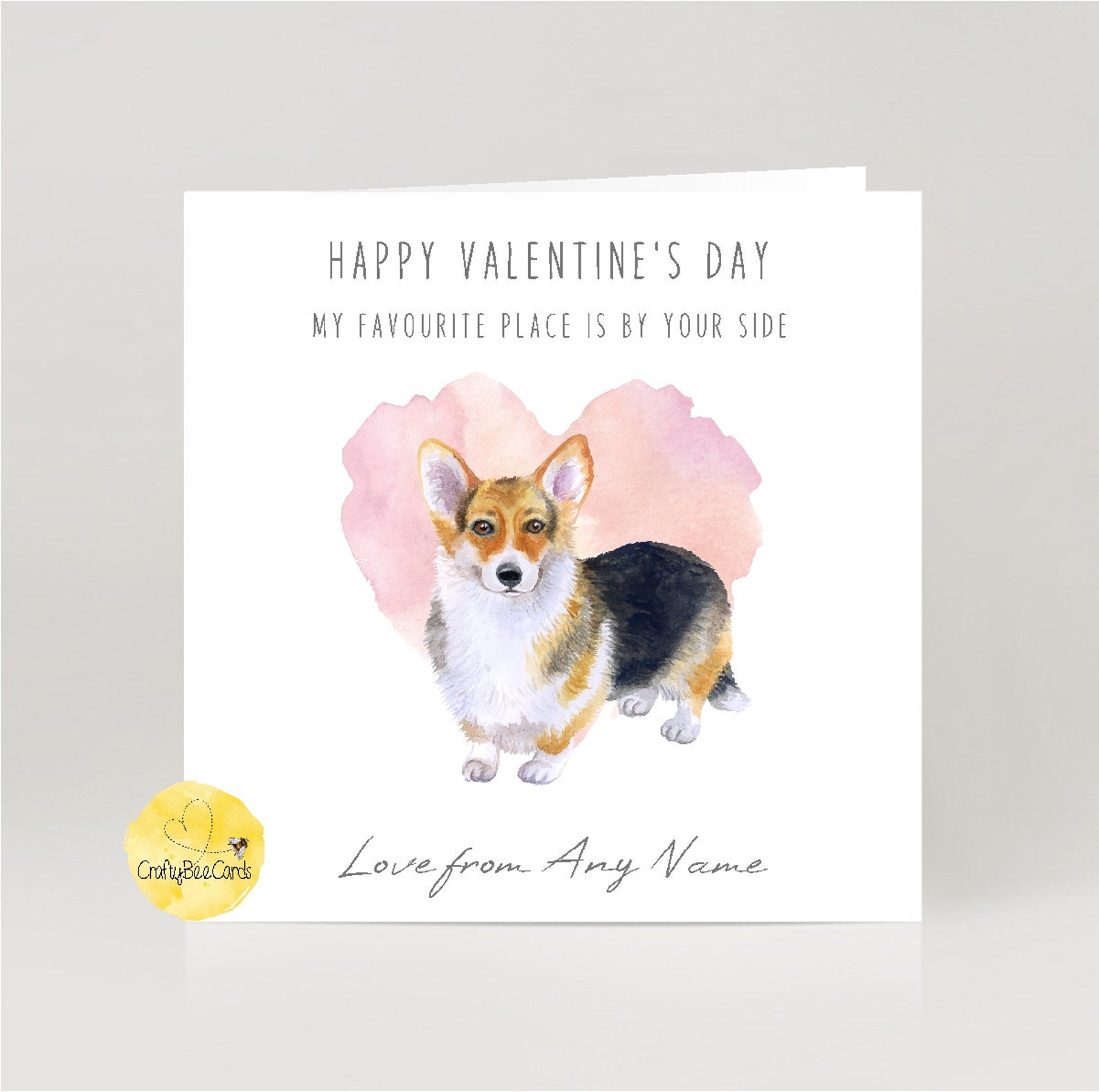 Personalised Corgi Valentine&rsquo;s Day Card From The Dog | Etsy