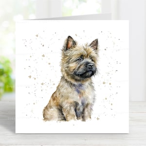 Carte Cairn Terrier, jolie carte de voeux pour chien pour toute occasion, anniversaire, merci, rétablissement, sympathie, perte d'un animal de compagnie, 6 x 6 po