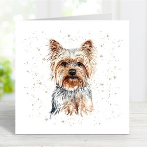 Cartão Yorkshire Terrier, Cartão de Saudações de Cachorro Yorkie para Qualquer Ocasião, Aniversário, Obrigado, Melhoras, Simpatia, Perda de Animal de Estimação, 6" x 6"