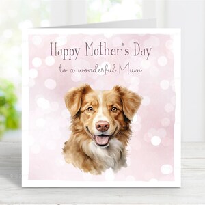 Nova Scotia Duck Tolling Retriever/Toller Moederdagkaart, Happy Mother's Day Card, to A Wonderful Mum, Dog Mum, 6 x 6 inch, blanco binnenkant
