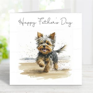 Yorkshire Terrier Vatertagskarte, glücklicher Vatertag Yorkie Hund Grußkarte, 6 "x 6"
