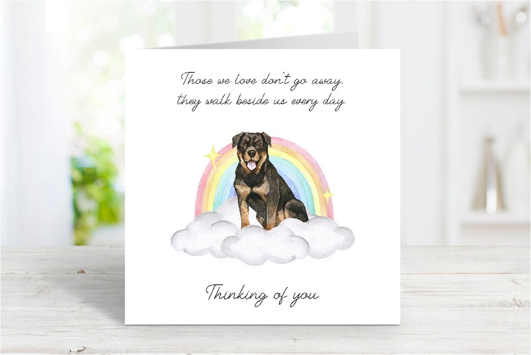 Rottweiler Sympathy Card - Dog Thinking of You Card - Sentimental Dog ...