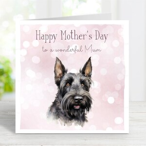 Scottish Terrier Muttertagskarte, glückliche Muttertagskarte, für eine wunderbare Mama, Hundemutter, vom Hund, 6 "x 6", innen leer
