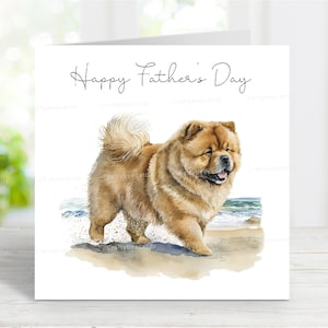 Chow Chow Vatertagskarte, glücklicher Vatertag Hund Grußkarte, 6 "x 6"