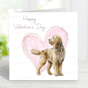 Biglietto di San Valentino Goldendoodle, simpatico biglietto di auguri per cani, 6" x 6"