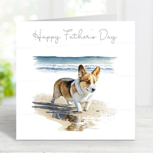 Corgis Vatertagskarte, glücklicher Vatertagshund-Grußkarte, 6 "x 6"