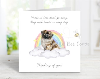 Tibetan Spaniel Sympathy Card - Thinking of You Sentimental Dog Loss Quote - Rainbow Bridge Dog Card - 6" x 6"