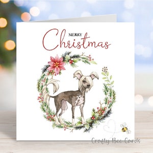 Carte de Noël chinoise à crête, carte de voeux « Joyeux Noël », chien pour la fête, 6 x 6 po