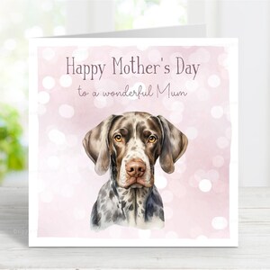 Carte de fête des mères allemande, bonne fête des mères, à une merveilleuse maman, maman chien, du chien, 6 x 6 po, blanc à l'intérieur