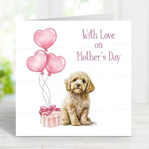 Cockapoo Mutter-Tageskarte, reizende Mum-Gruß-Karte für Mutter-Sonntag, 6 "x 6", innen leer